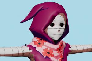 Eto Yoshimura Tokyo-Ghoul, anonymous, female, woman, girl, people, human, xna, characters, rigged